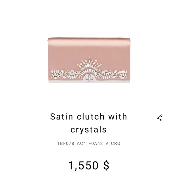 PRADA- Satin clutch with crystals - Picture 1 of 8
